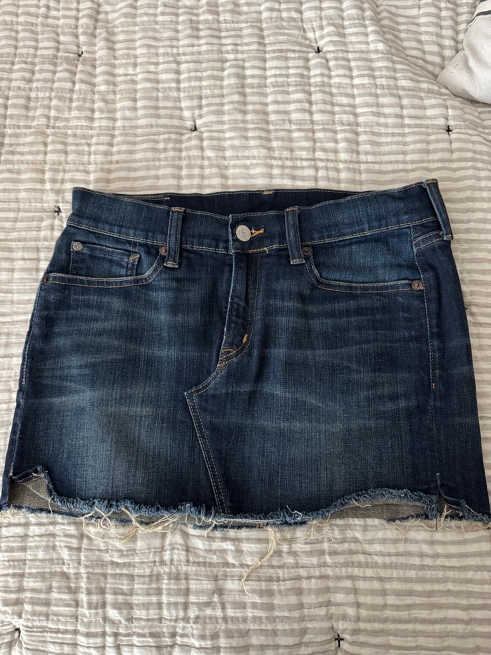 Denim & Supply Ralph Lauren Dark Blue Distressed Mini Skirt